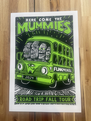 Road Trip Tour Linocut Poster